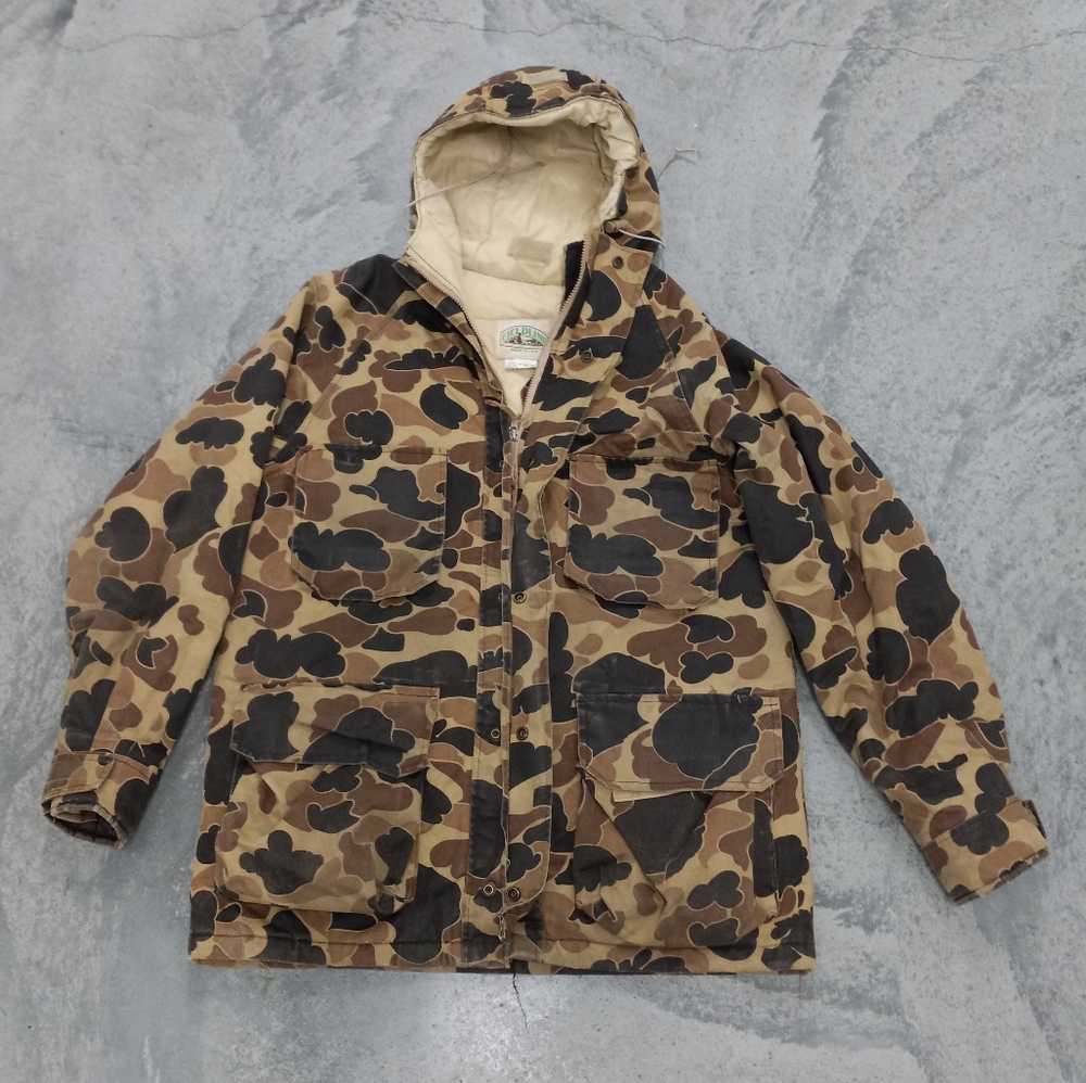 VTG Fieldline insulated duck camo oversized hunting jacket size large made in US